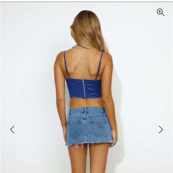 NWT Hello Molly BOLD STEPS CROP ROYAL BLUE - Picture 4 of 8